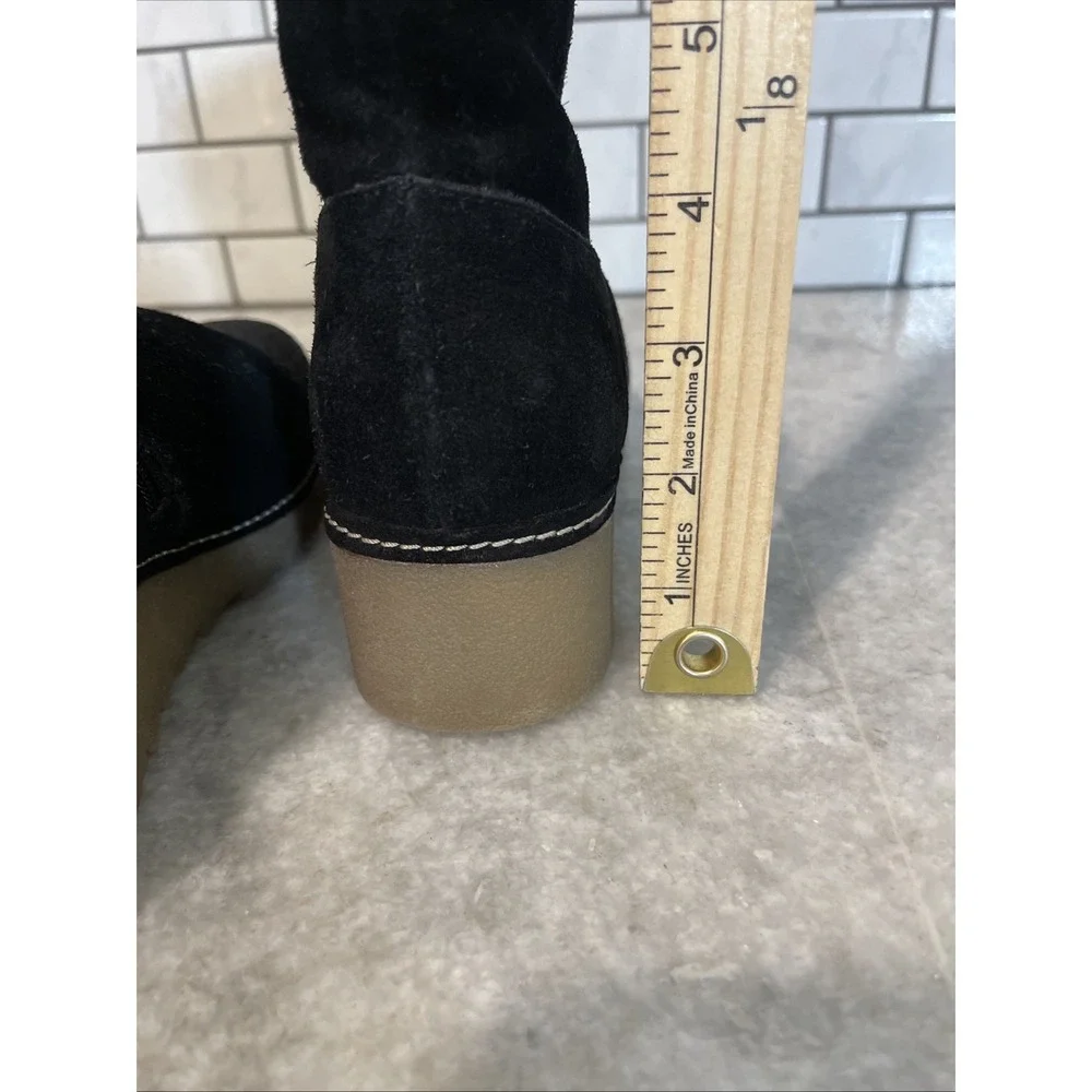 Kenneth Cole Reaction Boots Youth Size 3 Black Suede Leather Chelsea Booties